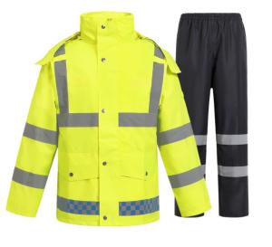 Wholesale Reflective PPE Safety Wear Fluorescent Yellow Waterproof Reflective Raincoat Split from china suppliers