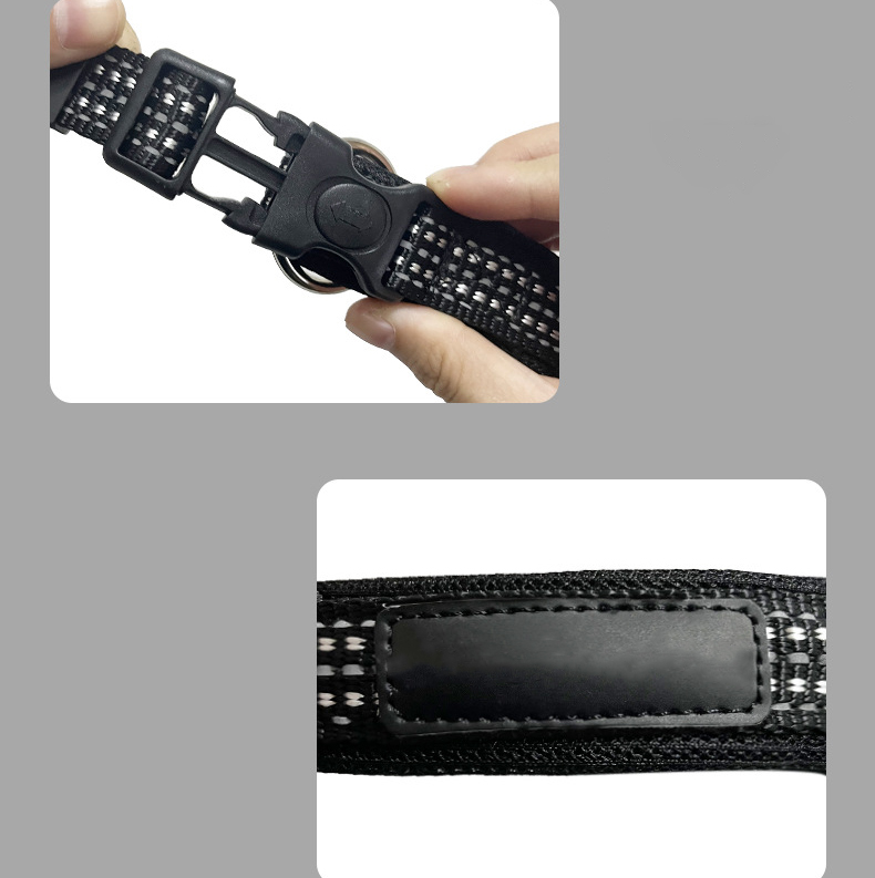 Black Flashing Luminous Dog Collar Custom S M L LED Light Up Dog Collar