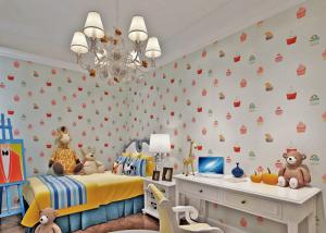 Wholesale White Embossed Non Woven Kids Bedroom Wallpaper Cake Pattern Fireproof from china suppliers
