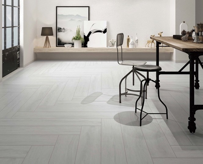Gray And Beige 200x1000mm Wooden Porcelain Strips For Bathroom And Project Antibacterial Indoor Floor Strip