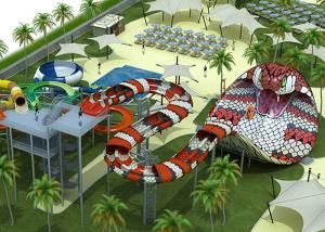 Wholesale 58M * 19M Custom Water Slides / Water Park Equipment Fiberglass Snake Style from china suppliers
