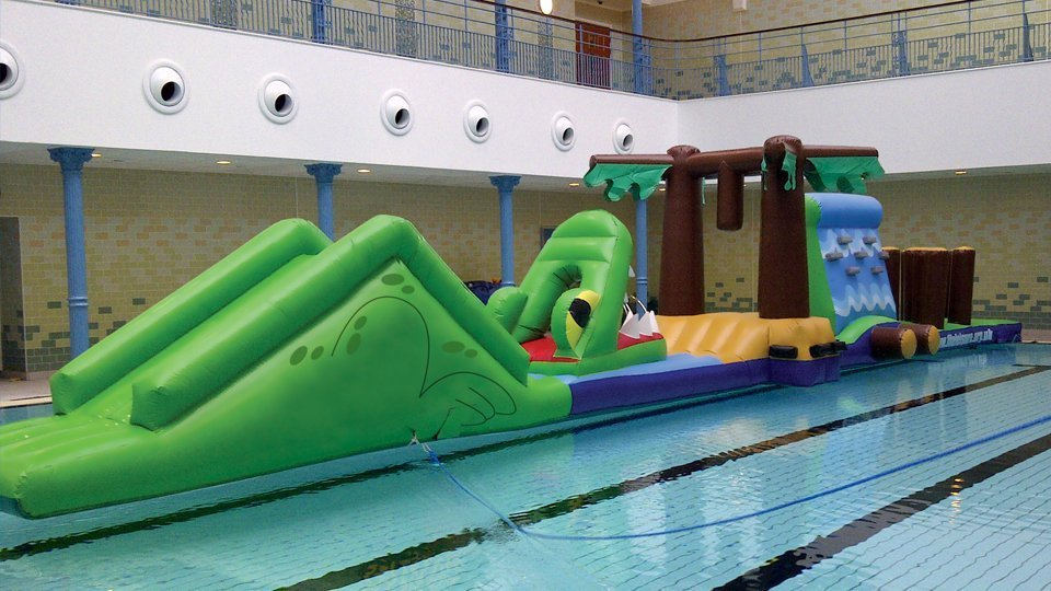 Welded Inflatable Water Obstacle Course Inflatable Run With Safety Certifications And Repair Kit