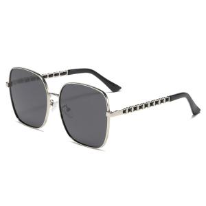 Wholesale 144mm Women Polarized Sunglasses , Metal Rim Sunglasses Chain Mirror Legs from china suppliers