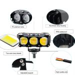 Three Eyeballs Motorcycle Spotlights LED Head Light Near Yellow Far White