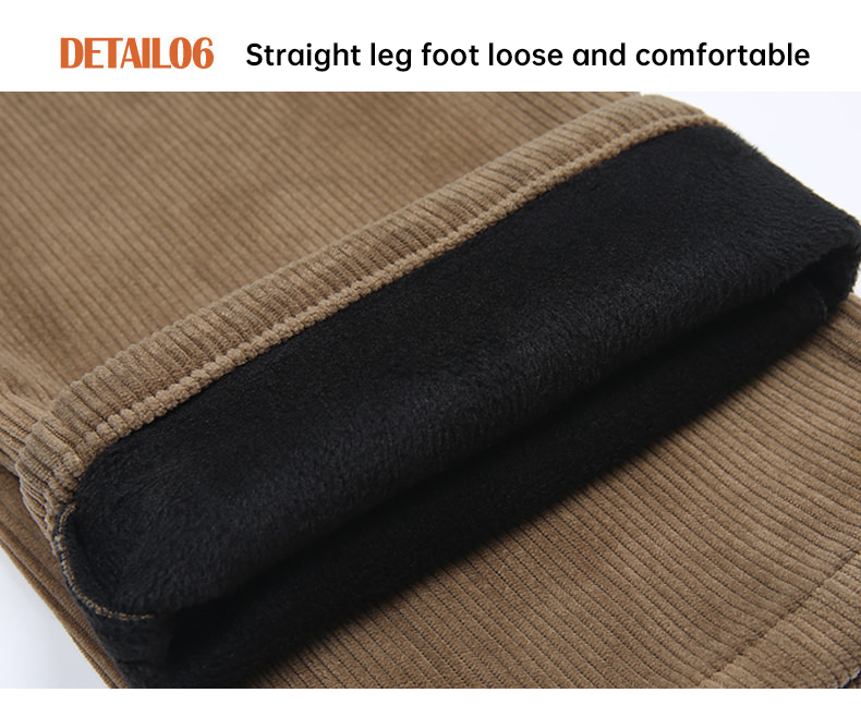 Autumn and Winter Casual Pants Plus Fleece Warm Winter Corduroy Thickened Loose Men Trousers