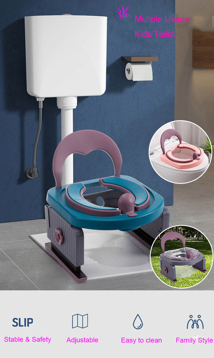 Black Kids Portable Baby Potty Training Toilet for Outdoor Camping Car Travelling
