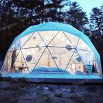 10m diameter Luxury Rainproof PVC Canvas Camping Tent Geodesic Dome House