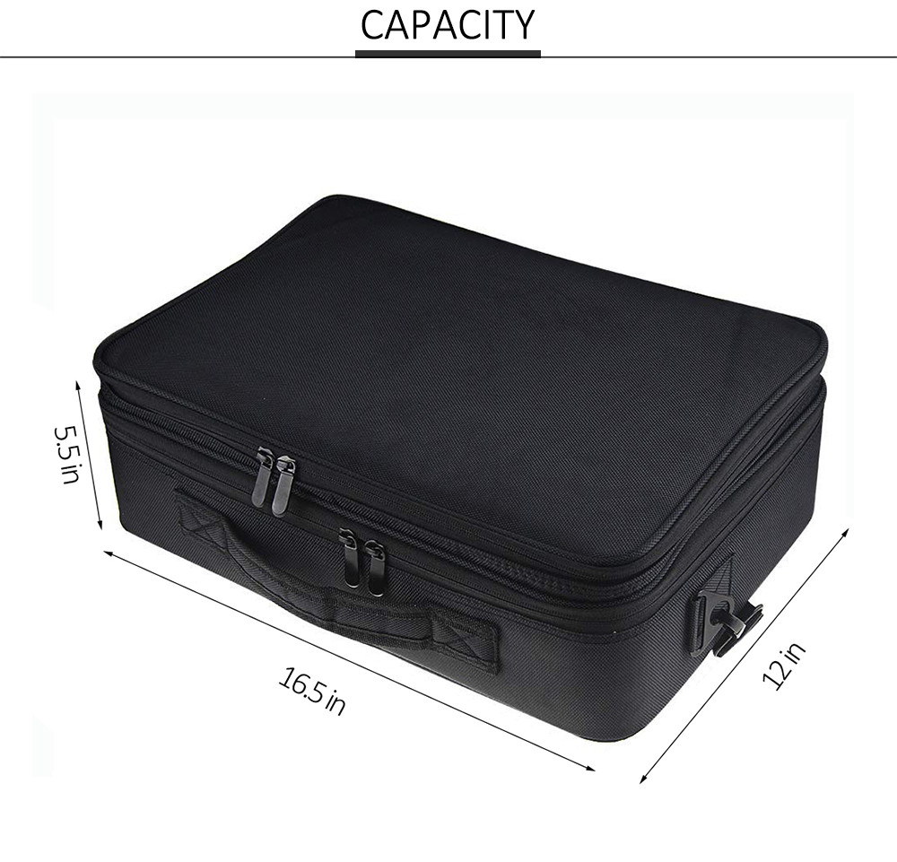3 Layer Zipper Closure Brush Storage Box With Shoulder Strap