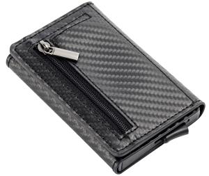 Wholesale Classic RFID Blocking Credit Card Wallet Organizes And Protects Cards PU / Aluminum Magnet Closure Holds 8-10 from china suppliers