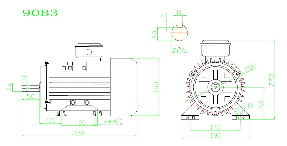 Servo DC Brushless Motor 24V 48V 1kw 2kw 3kw Guided Vehicle