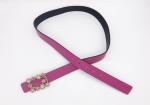 ashion Lady Waist Genuine Leather Rhinestone Belt with Diamond Buckle