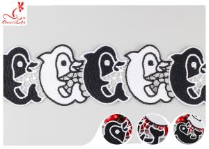 Wholesale Cute Dolphin Poly Milky Girl Dress Lace Trim 7CM Width Black White Color from china suppliers