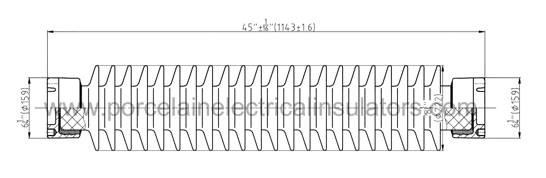 TR286 station post insulator drawing