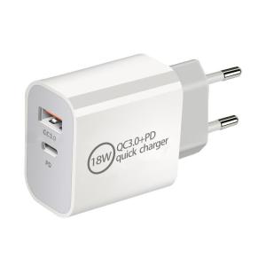 Wholesale QC3.0 Dual Port Type C Charger 18W 20W Fast USB Charger Adapter from china suppliers