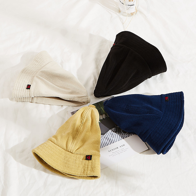 Female Furry Angora Rabbit Fur Bucket Hats Leopard Pattern