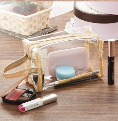 Transparent PVC Cosmetic Bag , Makeup Clear Cosmetic Bags Compact Size