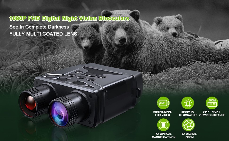 1080p FHD Infrared Digital Night Vision Scope Camera For Hunting Camping