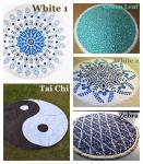 Indian Mandala Round Roundie Beach Towel Tassel, Turkish Round Beach Towel with