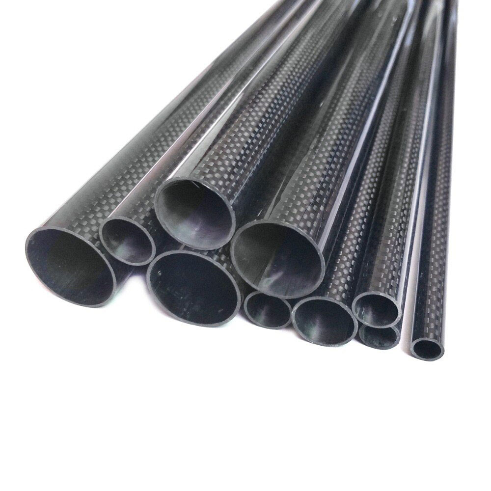 Customized 3K Weave Carbon Fiber Round Tube Roll Wrapped Tubing - High Tensile Strength