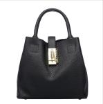 Womens Drawstring Bags Plain Genuine Leather One Shoulder Bags Soft Bucket High