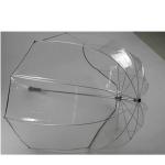 30 Inch Helmet Clear Dome See Through Umbrella Straight Wooden Handle