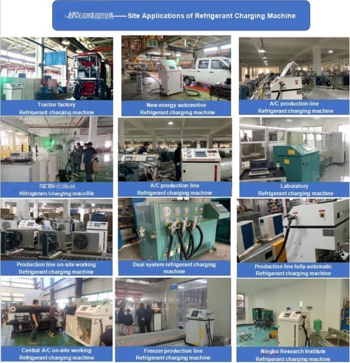 AC Refrigerant Charging Machine CM8600 Automatic PLC Freon Charging Station R134a R32 Refrigerant Charging Equipment