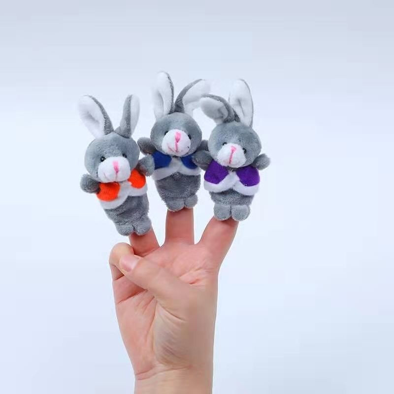 Family Member Interactive Animal Plush Finger Puppets For Kids OEM