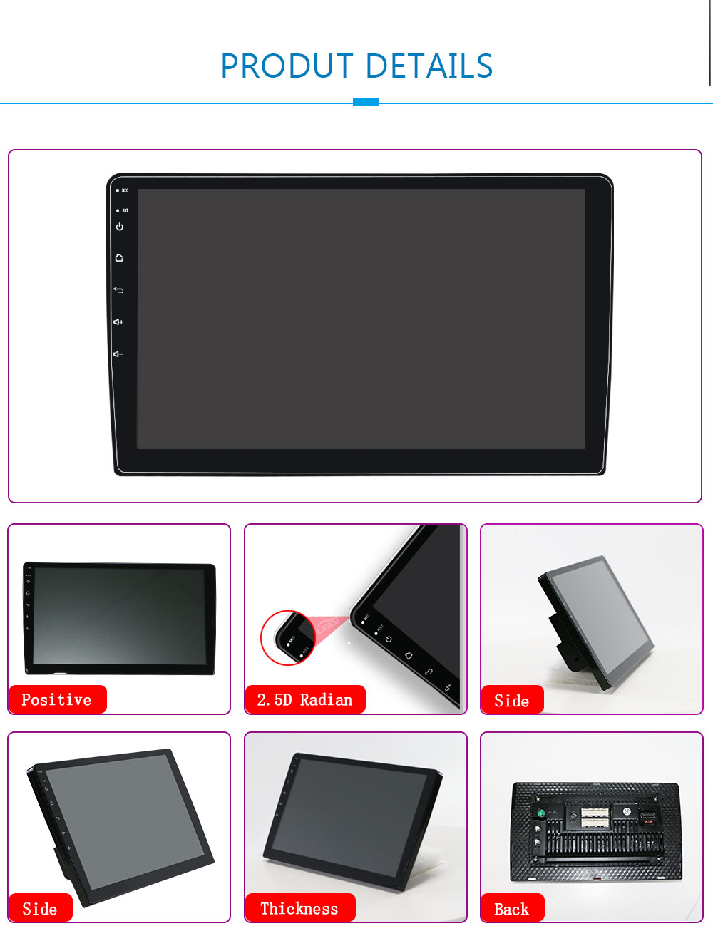 7/9/10 Inch Ts7 Android 13 Universal Touch Screen Car Stereo Auto Radio with Carplay