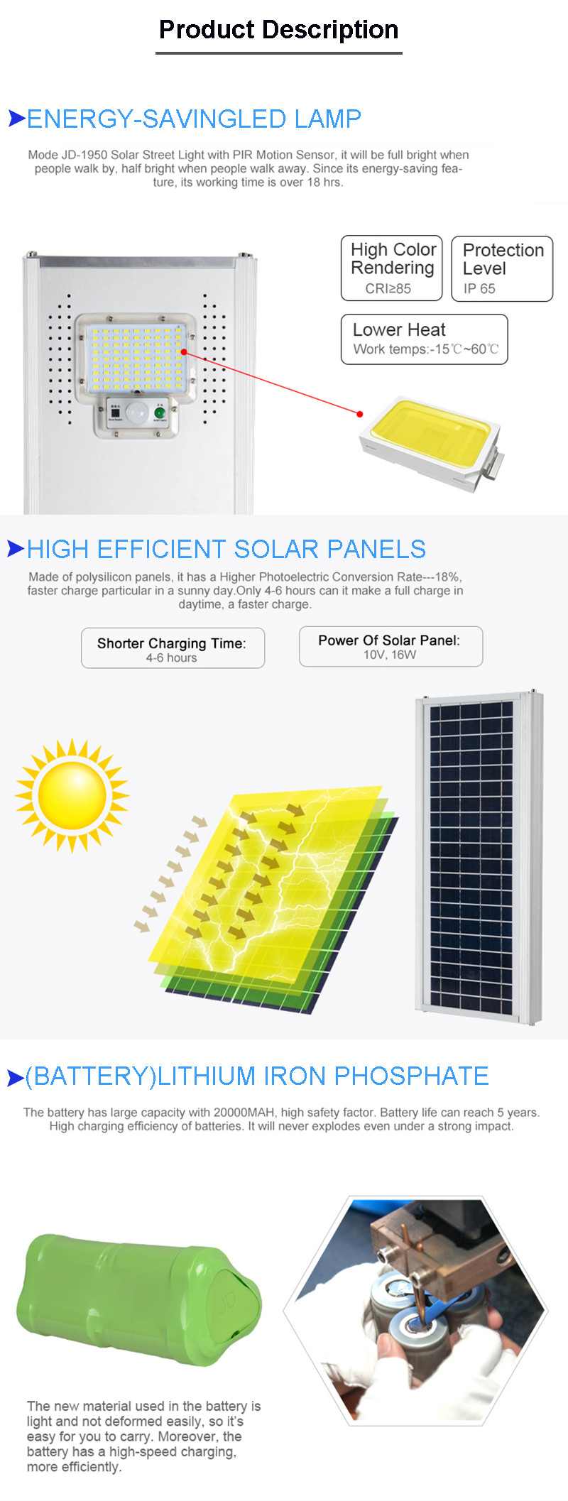 Super Brightness Outdoor LED Integrated 40W All In One Solar Street Light