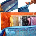 Fashionable Portable Clear Makeup Bag in Nylon Mesh Reusable Feature