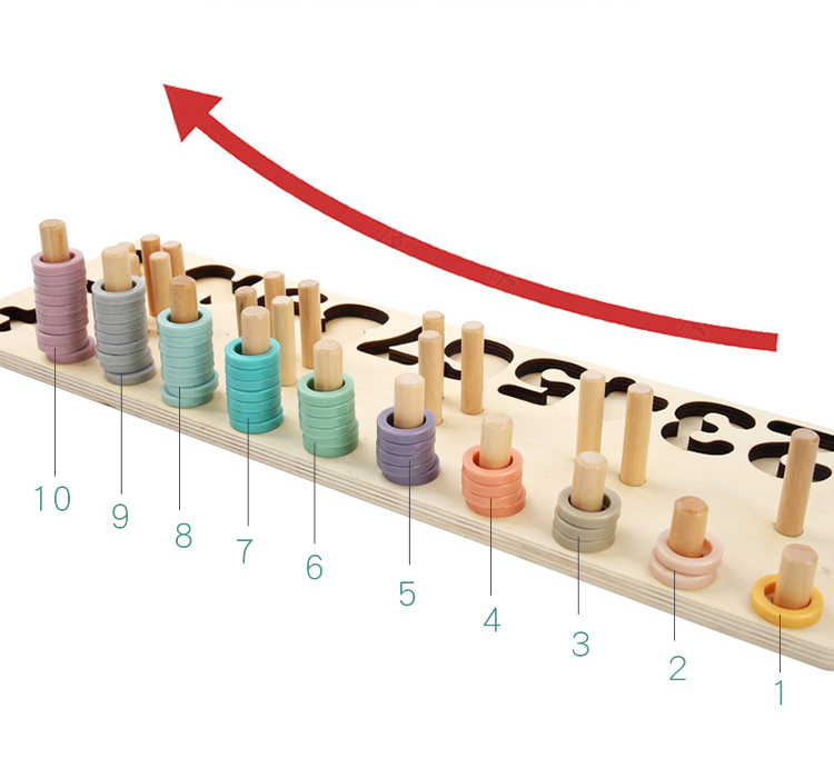 Geometric 14cm Wooden Math Toy Montessori Math Blocks Preschool Teaching