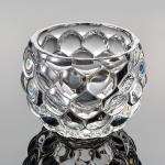 Pressed Bubble Ball Glass Vase 3.45 Inch Height Round Votive Candle Holder