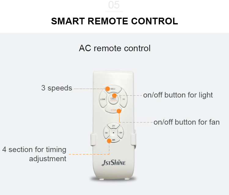 220 Volts Plastic Blades Smart Remote Control High Speed Rotating Air Cool Ceiling Fan