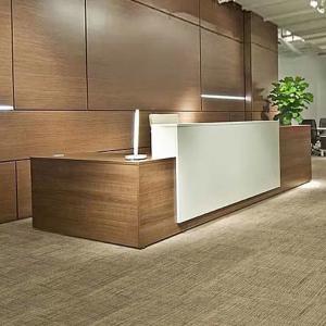 Wholesale 2M Wood Front Desk Reception Oak Color Customize Logo For Salon from china suppliers