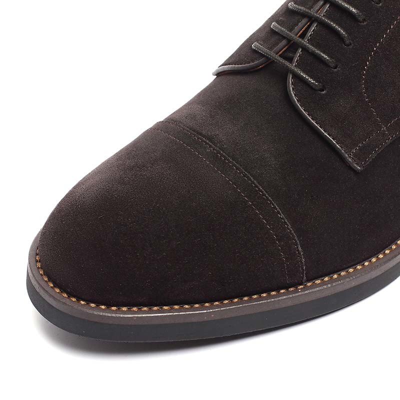Breathable Anti Odor Cow Suede Mens Lace Up Shoes Rubber Outsole
