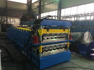 Wholesale Steel Step Tile Double Layer Roll Forming Machine 15 + 19 Stations 5.5kw from china suppliers
