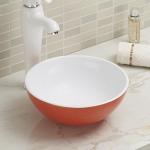 Non-Porous Counter Top Bathroom Sink Table High-Gloss Surface Wash Basin Round
