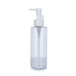 160ml Clear Cylindrical Plastic Eye Makeup Remover Pump Bottle 45.5mm