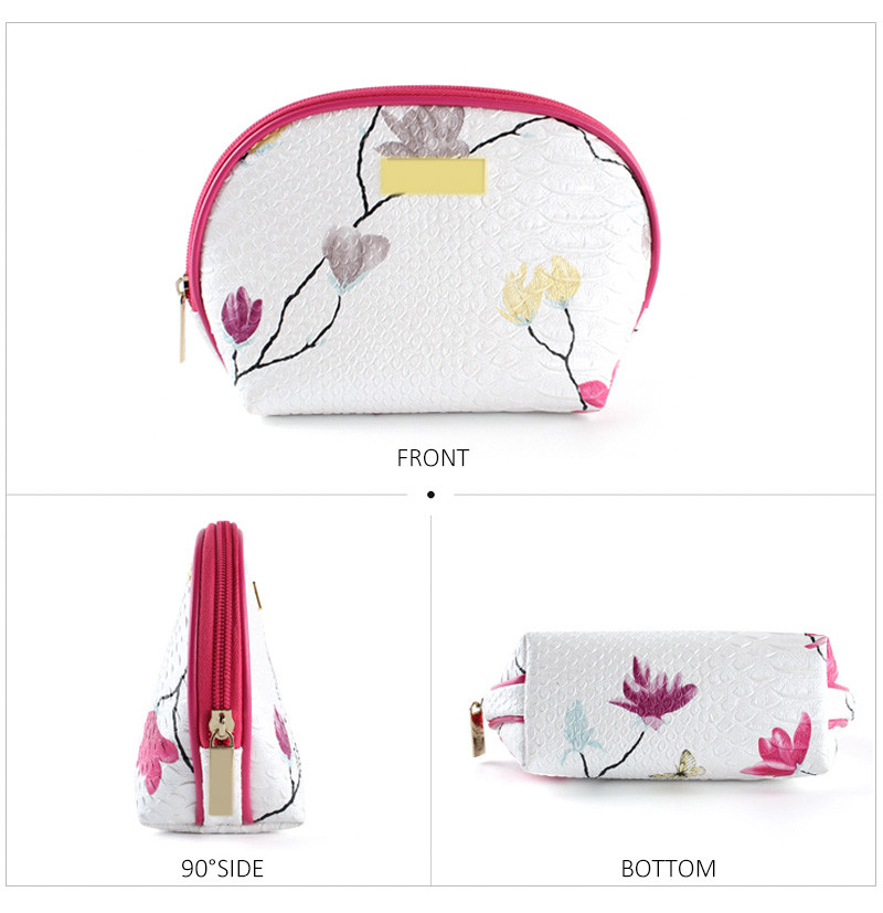 Zipper Waterproof Travel Cosmetic PU Makeup Bag