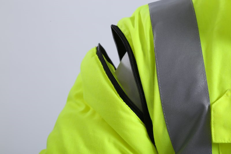 OEM Mens 7 In 1 Hi Vis Jacket , 300D Oxford Rain And Cold Weather Jacket
