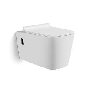 Wholesale Round Rimless Sanitary Ware Ceramic Easy Clean Save Space Wall Hung Toilet from china suppliers