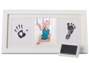Wholesale Customize Wood Baby Hand And Footprint Photo Frame With Safe Clean Touch Ink Pad from china suppliers