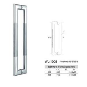 Wholesale glass door handle pull and push WL-1008 entry door handles set chrome Stainless Steel from china suppliers