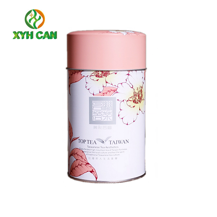 Tea Tin Can Recyclable Empty Round Glossy Matte Printing Tin Box Packing for Tea