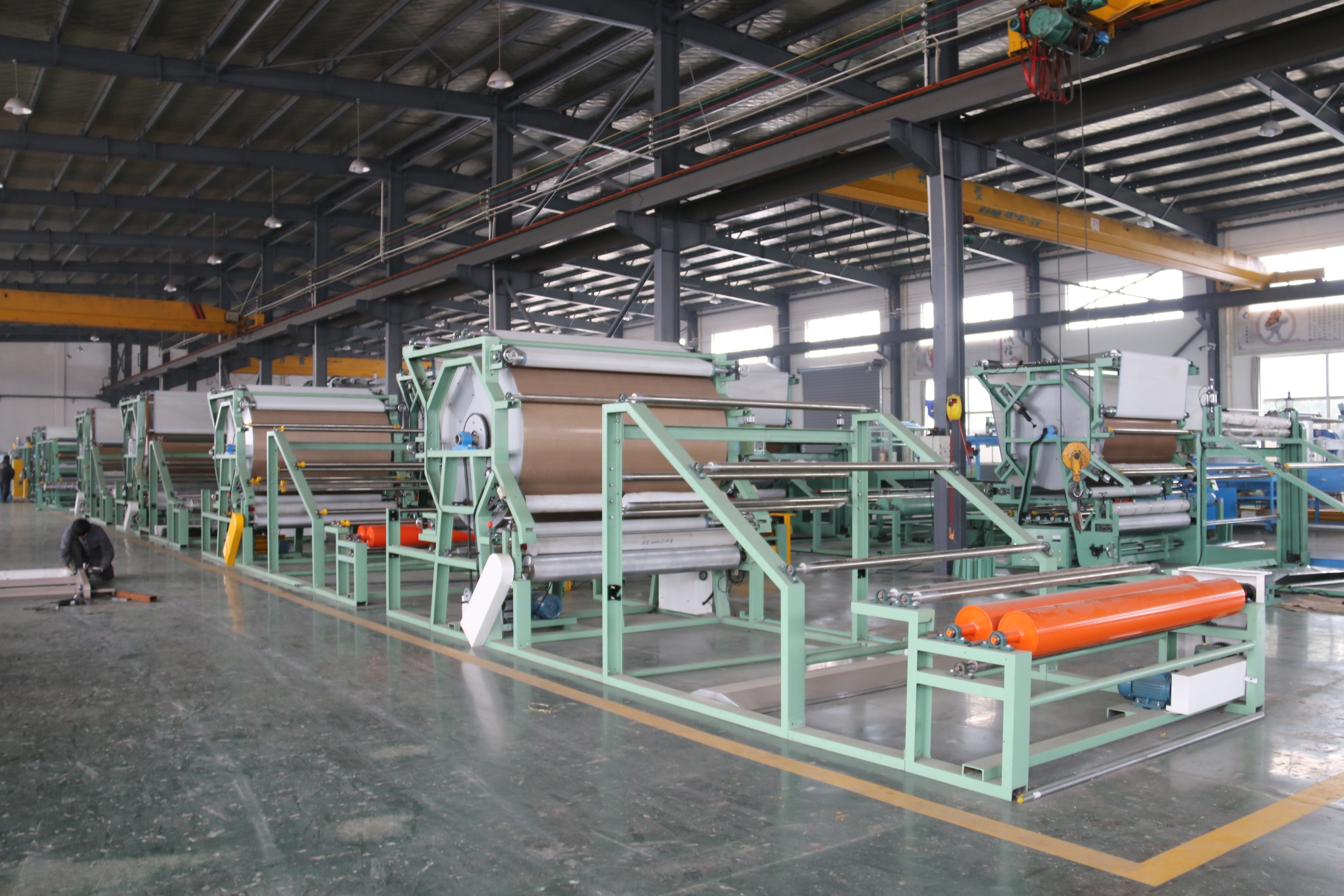 Water Based Glue Carpet Laminating Machine for in Manufacturing Plant 7300*2450*2650mm