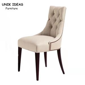 Wholesale Velvet Leather Chesterfield Dining Chairs Grey Brown Cream Green Grey Beige from china suppliers