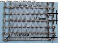 Wholesale SS304 Spiral Conveyor Belt, Wire Diameter: 1.6mm, 25cm Rod Pitch, 24Inch Wide from china suppliers