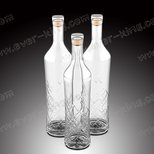 ISO9001 500ml Flint Glass Liquor Bottles For Cognac