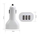 3 Port Micro USB Car Charger Output DC 5V 4A 81 * 46 * 28 mm White Colour