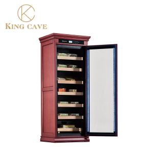 Wholesale Luxurious Natural Wood Cigar Storage Humidor With LED Light 3 Shelves from china suppliers